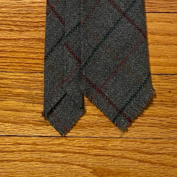 Club Monaco Raw Hem Plaid Tie - Picture 3 of 3